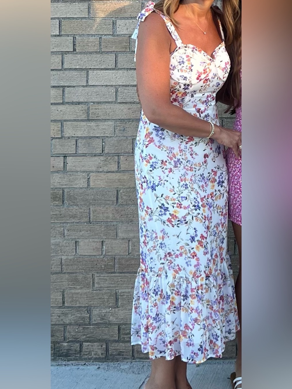 Floral Tie-Shoulder Maxi Dress